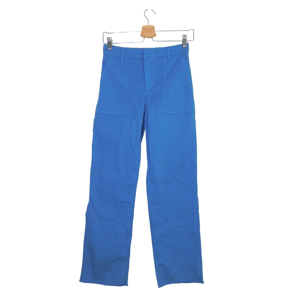 Frank & Eileen Belfast‎ English Twill Utility Pants Blue Straight Leg Womens 0